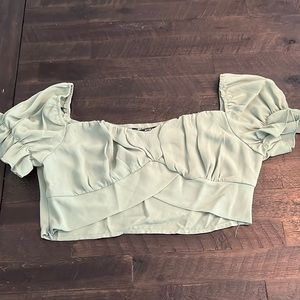 green crop top